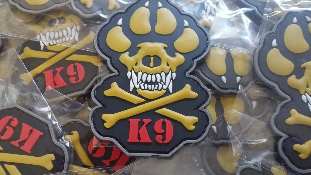 K-9 CROSSBONES DOG – POLICE – ARMY – NAVY – AIR FORCE – TACTICAL (FULL COLOR) - PVCPATCHWORLD.STORE