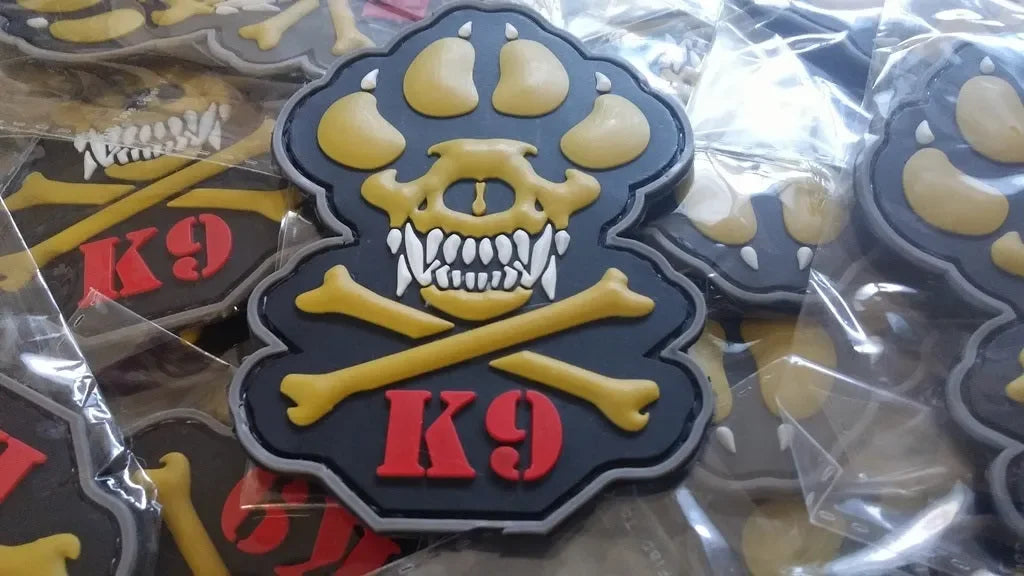 K-9 CROSSBONES DOG – POLICE – ARMY – NAVY – AIR FORCE – TACTICAL (FULL COLOR) - PVCPATCHWORLD.STORE