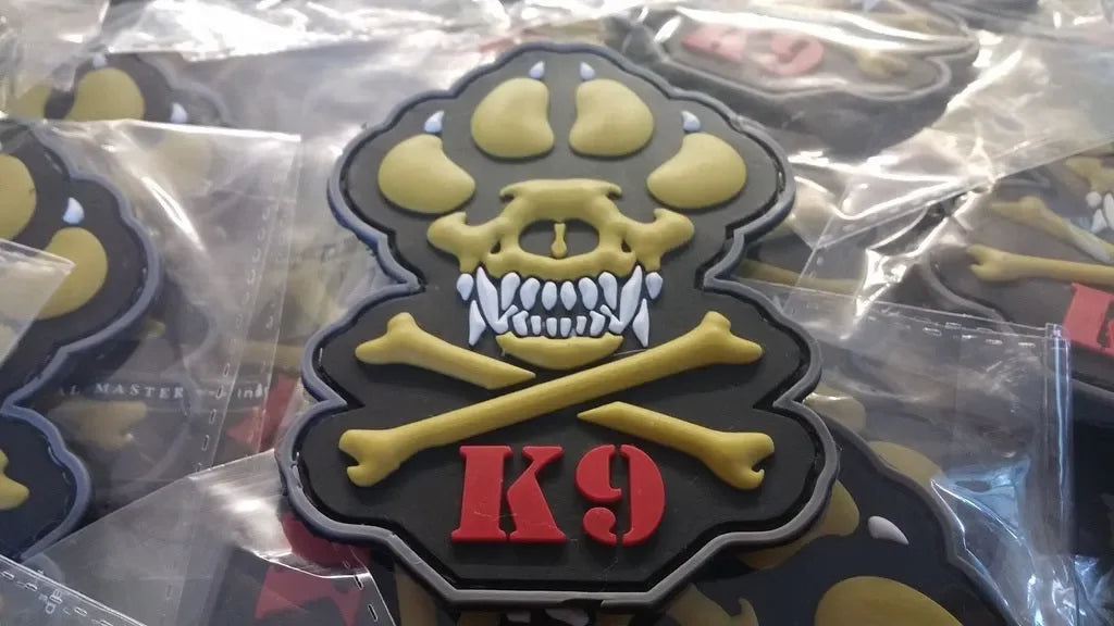K-9 CROSSBONES DOG – POLICE – ARMY – NAVY – AIR FORCE – TACTICAL (FULL COLOR) - PVCPATCHWORLD.STORE