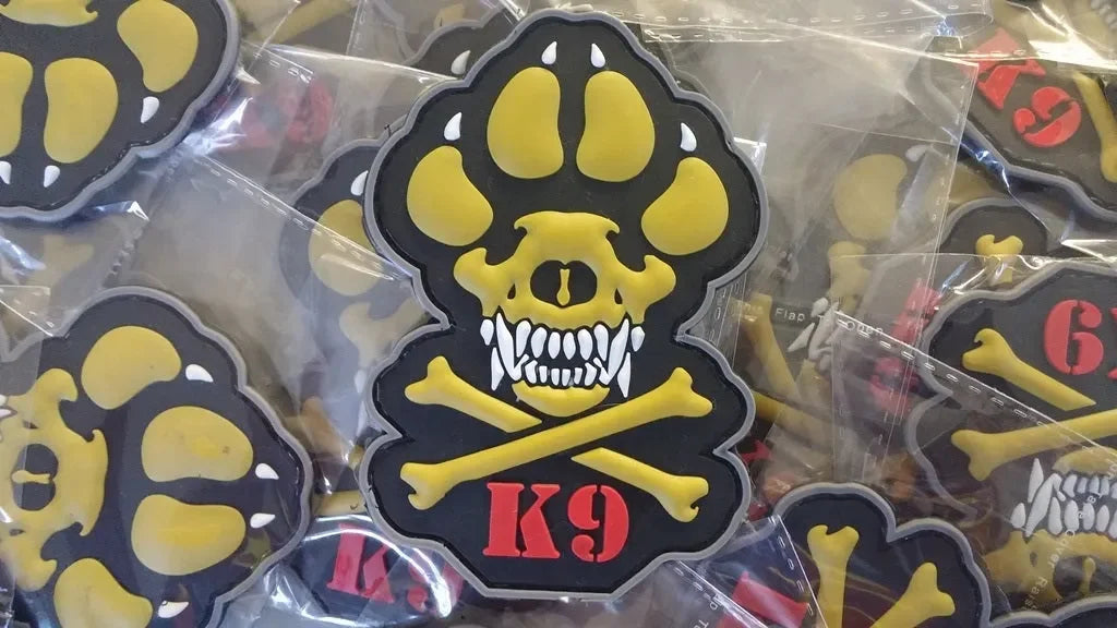K-9 CROSSBONES DOG – POLICE – ARMY – NAVY – AIR FORCE – TACTICAL (FULL COLOR) - PVCPATCHWORLD.STORE