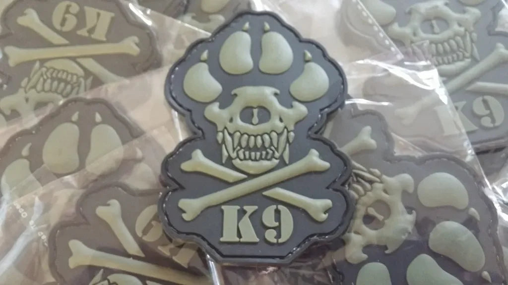K-9 CROSSBONES DOG – POLICE – ARMY – NAVY – AIR FORCE – TACTICAL (LOW VISIBILIT) - PVCPATCHWORLD.STORE
