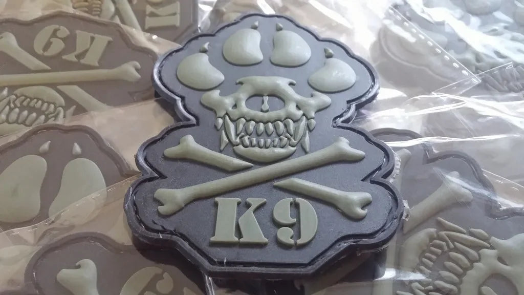 K-9 CROSSBONES DOG – POLICE – ARMY – NAVY – AIR FORCE – TACTICAL (LOW VISIBILIT) - PVCPATCHWORLD.STORE