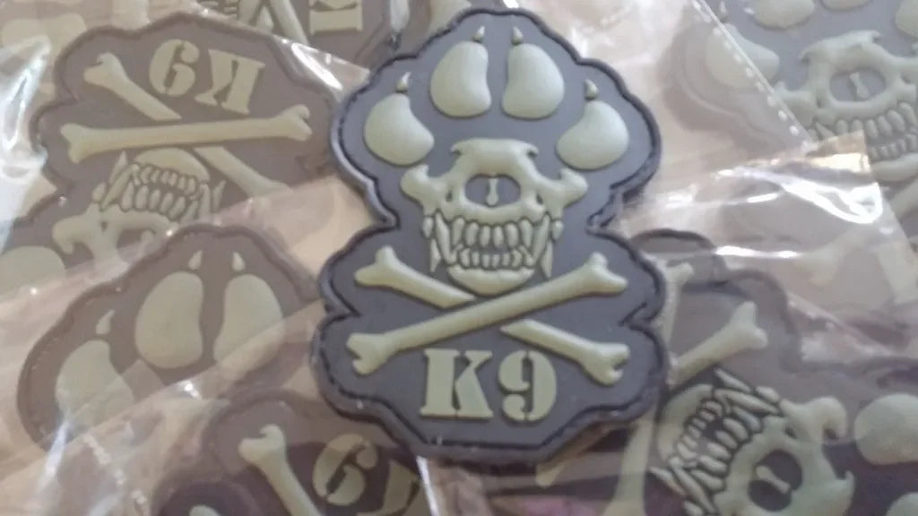 K-9 CROSSBONES DOG – POLICE – ARMY – NAVY – AIR FORCE – TACTICAL (LOW VISIBILIT) - PVCPATCHWORLD.STORE