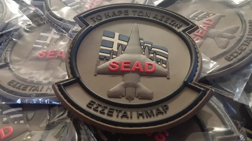 341 SQUADRON - HELLENIC AIR FORCE - F-16 SEAD - 3D PVC PATCH - LOW VISIBILITY - PVCPATCHWORLD.STORE