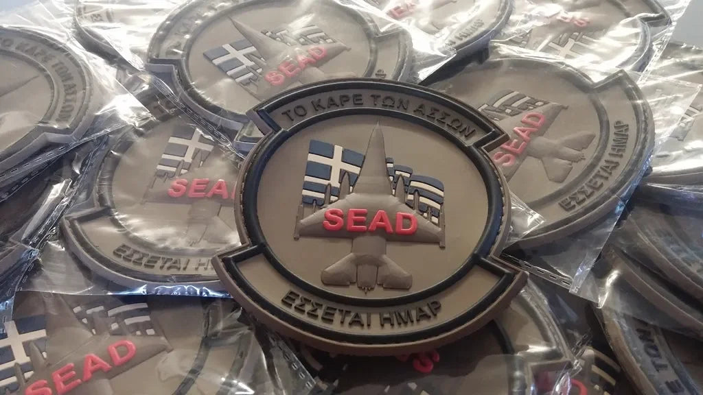 341 SQUADRON - HELLENIC AIR FORCE - F-16 SEAD - 3D PVC PATCH - LOW VISIBILITY - PVCPATCHWORLD.STORE
