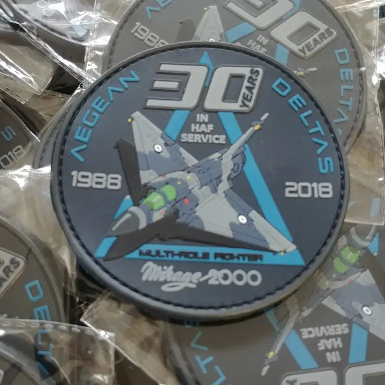 HELLENIC AIR FORCE MIRAGE 2000 AEGEAN DELTAS - 30 YEARS - COLLECTIVE PVC PATCH - PVCPATCHWORLD.STORE
