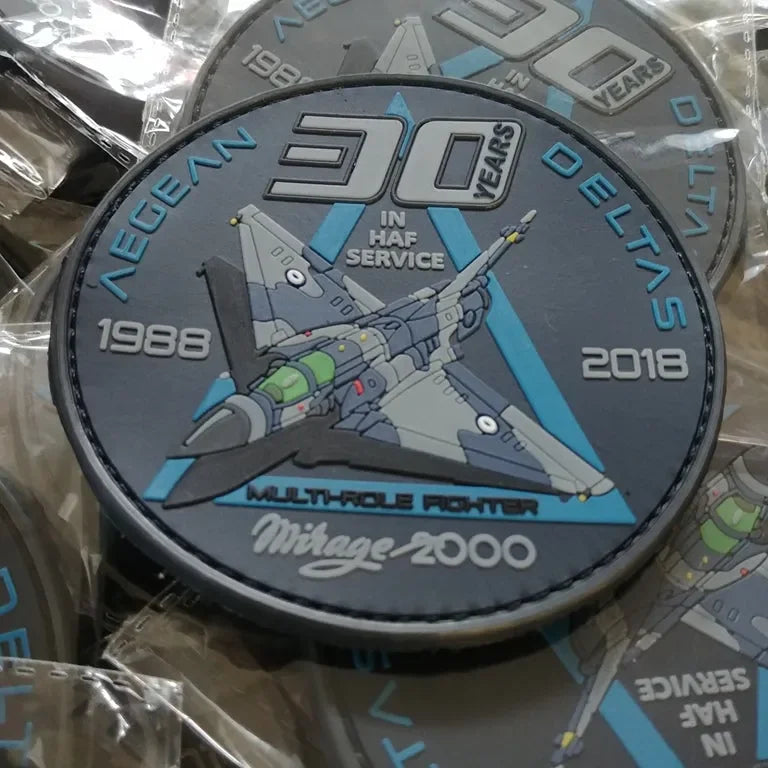 HELLENIC AIR FORCE MIRAGE 2000 AEGEAN DELTAS - 30 YEARS - COLLECTIVE PVC PATCH - PVCPATCHWORLD.STORE