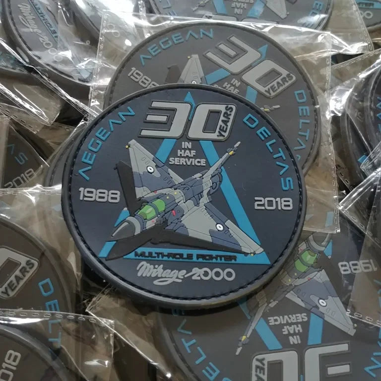 HELLENIC AIR FORCE MIRAGE 2000 AEGEAN DELTAS - 30 YEARS - COLLECTIVE PVC PATCH - PVCPATCHWORLD.STORE