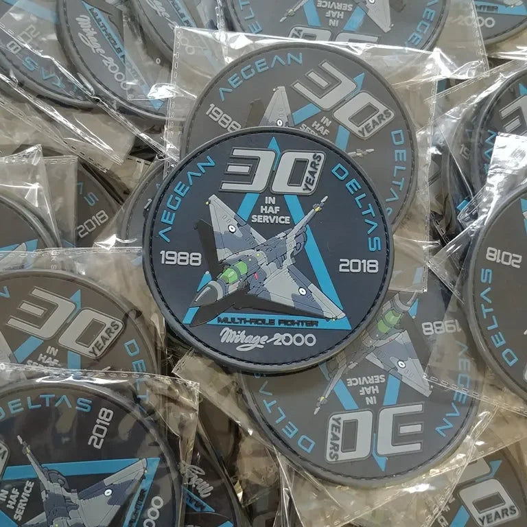 HELLENIC AIR FORCE MIRAGE 2000 AEGEAN DELTAS - 30 YEARS - COLLECTIVE PVC PATCH - PVCPATCHWORLD.STORE