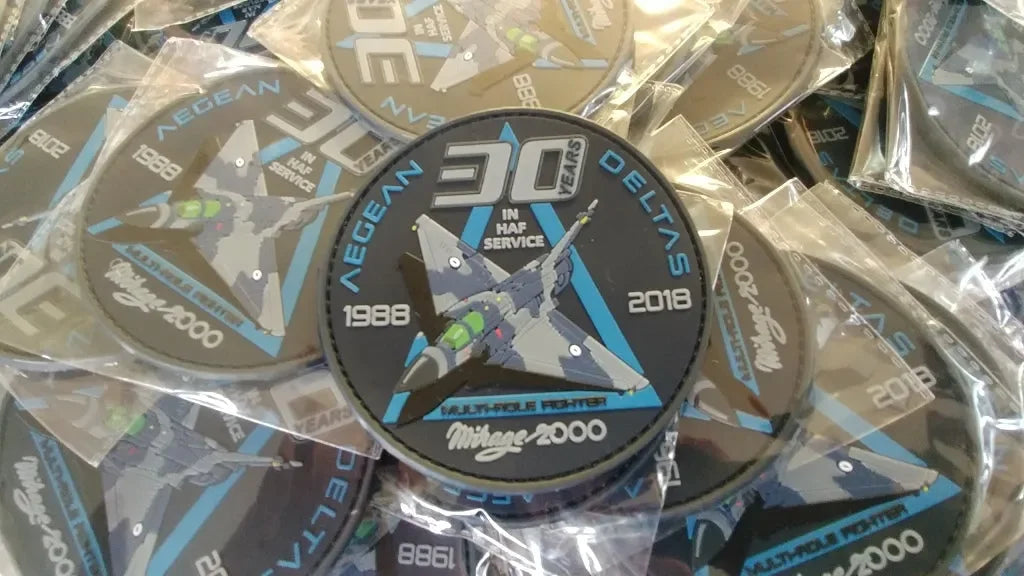 HELLENIC AIR FORCE MIRAGE 2000 AEGEAN DELTAS - 30 YEARS - COLLECTIVE PVC PATCH - PVCPATCHWORLD.STORE