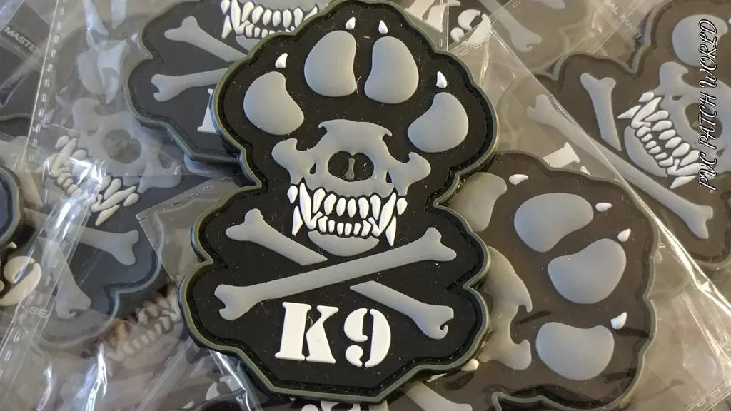K-9 CROSSBONES DOG – POLICE – ARMY – NAVY – AIR FORCE – TACTICAL (SWAT) - PVCPATCHWORLD.STORE