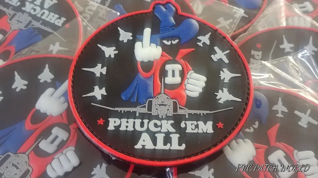 PHANTOM II - F-4 - NEW HAF - " PHUCK'EM ALL" COLOR - 3D PVC PATCH - PVCPATCHWORLD.STORE