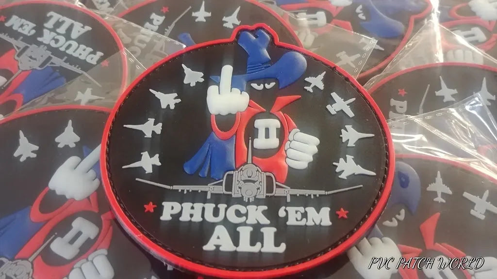 PHANTOM II - F-4 - NEW HAF - " PHUCK'EM ALL" COLOR - 3D PVC PATCH - PVCPATCHWORLD.STORE