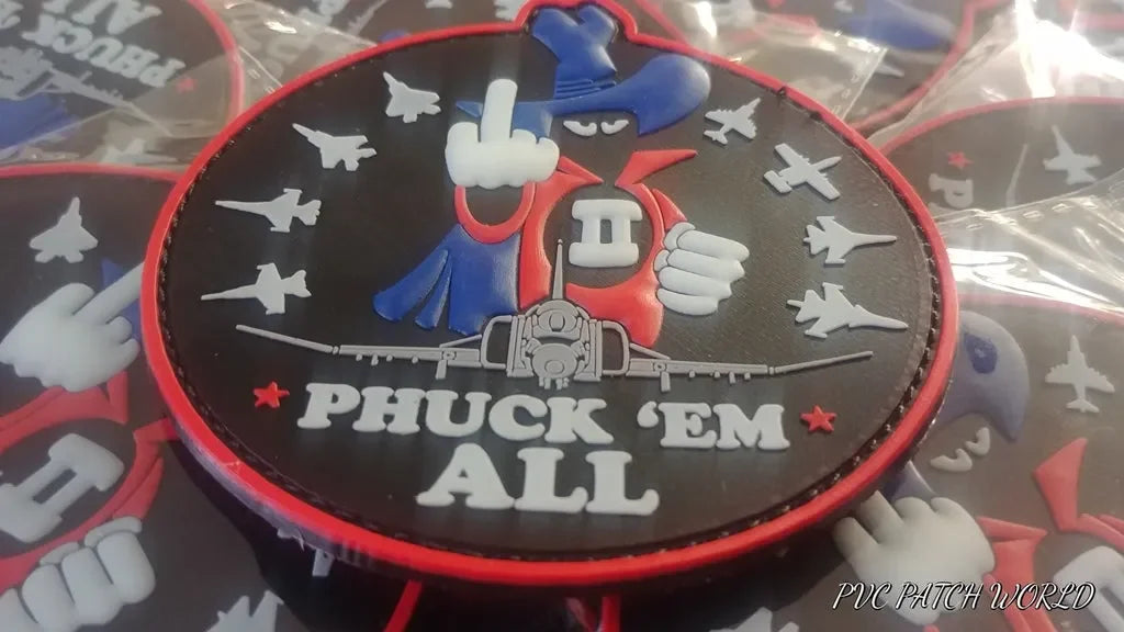 PHANTOM II - F-4 - NEW HAF - " PHUCK'EM ALL" COLOR - 3D PVC PATCH - PVCPATCHWORLD.STORE