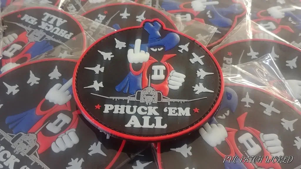 PHANTOM II - F-4 - NEW HAF - " PHUCK'EM ALL" COLOR - 3D PVC PATCH - PVCPATCHWORLD.STORE