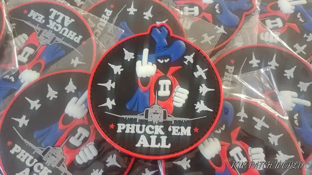 PHANTOM II - F-4 - NEW HAF - " PHUCK'EM ALL" COLOR - 3D PVC PATCH - PVCPATCHWORLD.STORE