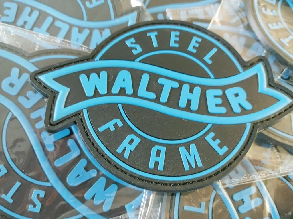 WALTHER - 2D & 3D PVC PATCH - SKY BLUE & BLACK - PVCPATCHWORLD.STORE