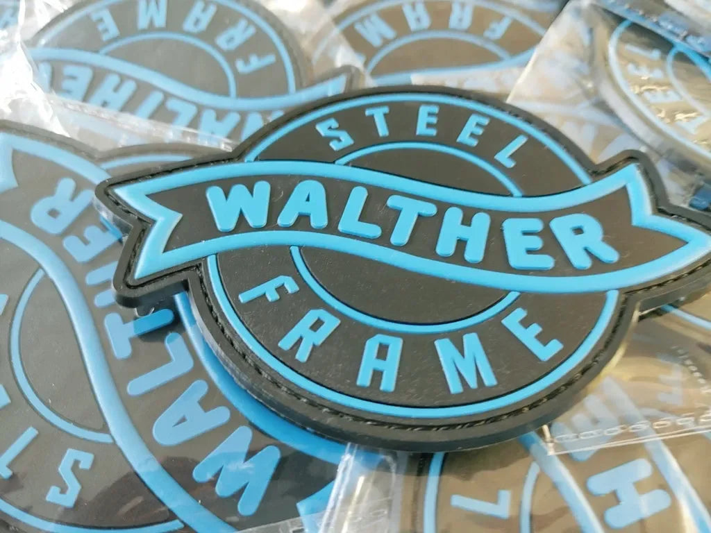 WALTHER - 2D & 3D PVC PATCH - SKY BLUE & BLACK - PVCPATCHWORLD.STORE