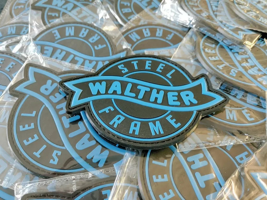 WALTHER - 2D & 3D PVC PATCH - SKY BLUE & BLACK - PVCPATCHWORLD.STORE