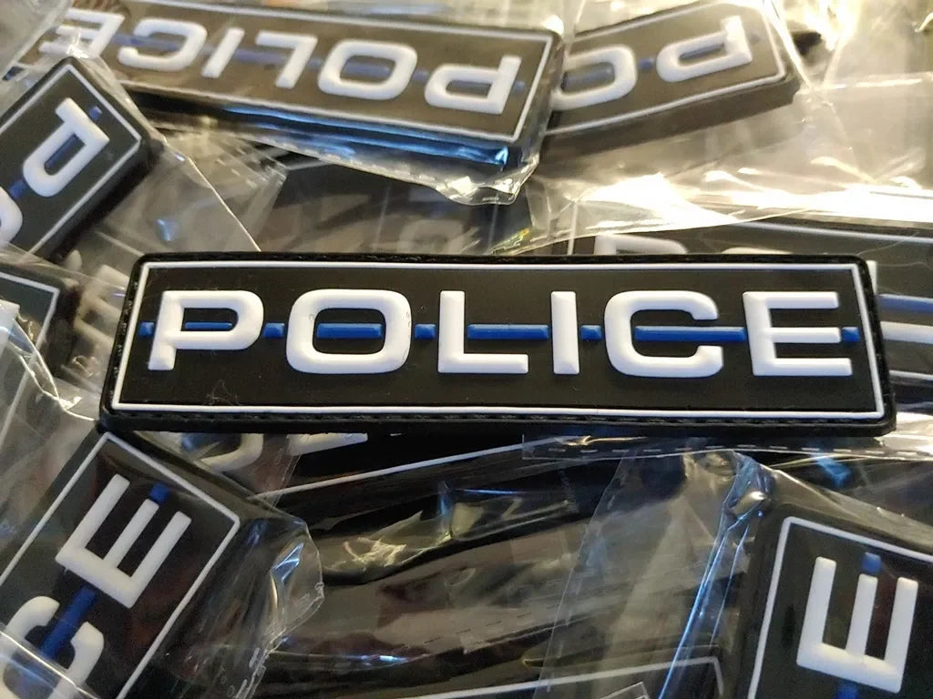 POLICE - THIN BLUE LINE - COLOR - TACTICAL PVC PATCH - PVCPATCHWORLD.STORE