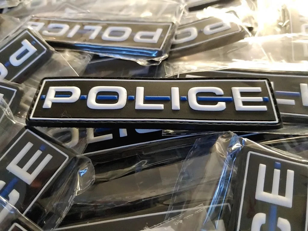 POLICE - THIN BLUE LINE - COLOR - TACTICAL PVC PATCH - PVCPATCHWORLD.STORE