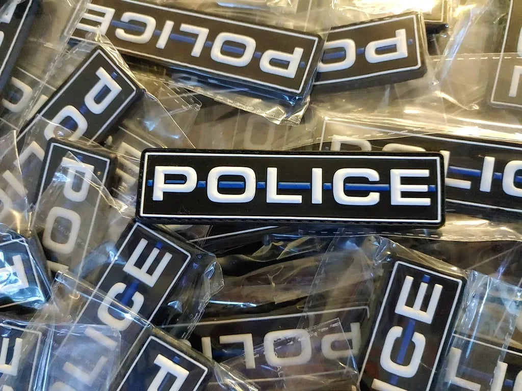 POLICE - THIN BLUE LINE - COLOR - TACTICAL PVC PATCH - PVCPATCHWORLD.STORE