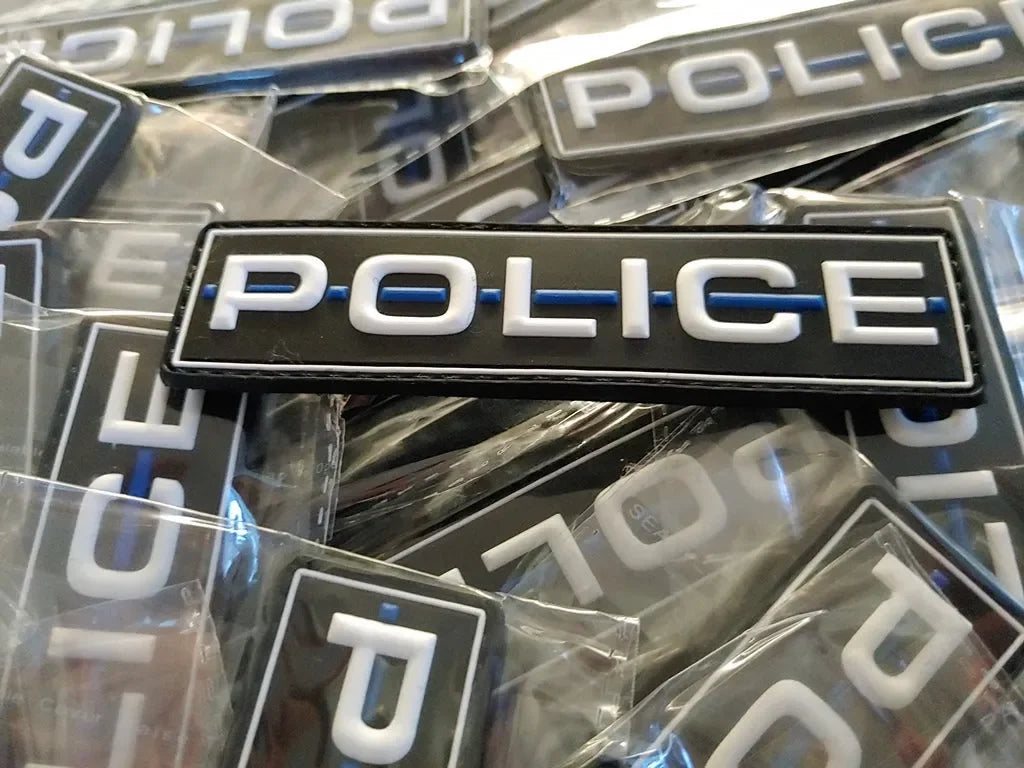 POLICE - THIN BLUE LINE - COLOR - TACTICAL PVC PATCH - PVCPATCHWORLD.STORE