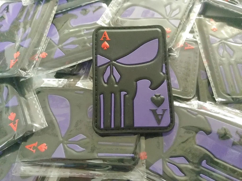 Ace of Spade – PVC Morale 3D Patch - PURPLE/ BLACK - PVCPATCHWORLD.STORE