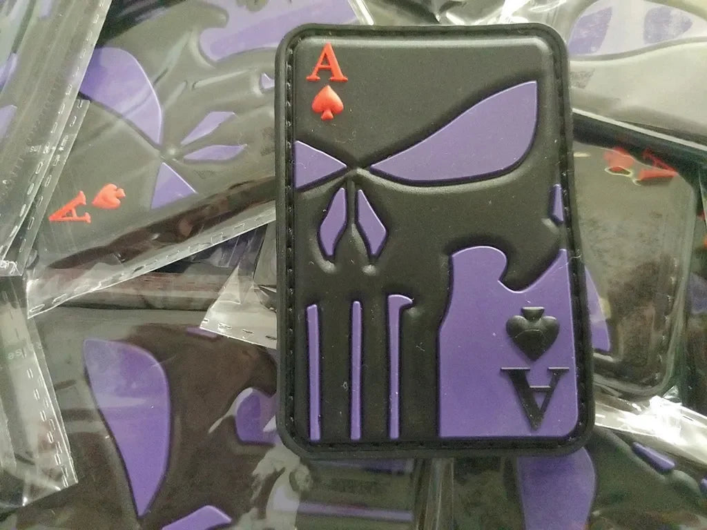 Ace of Spade – PVC Morale 3D Patch - PURPLE/ BLACK - PVCPATCHWORLD.STORE