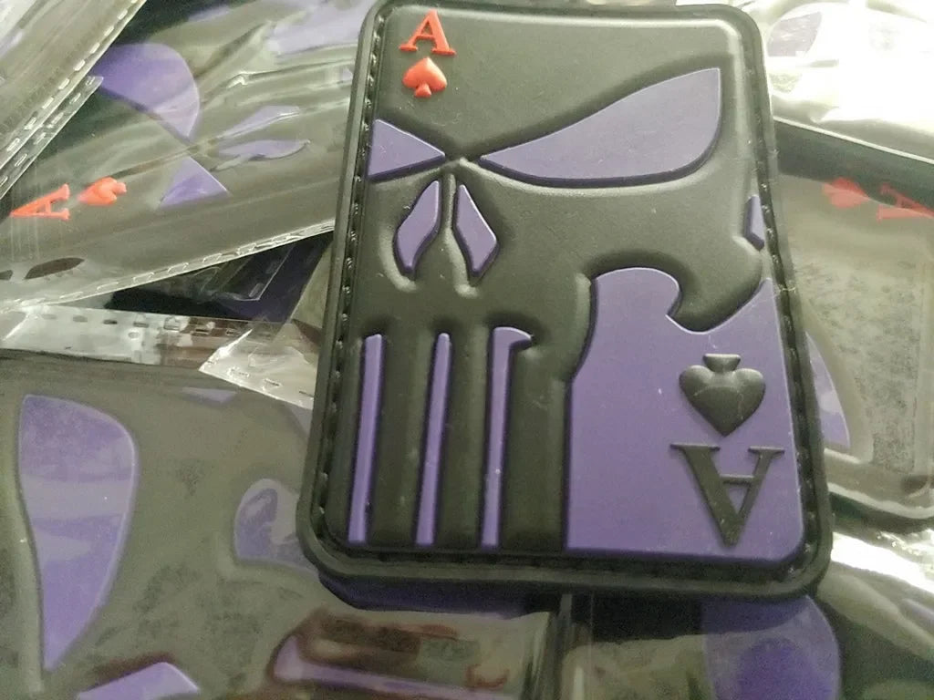 Ace of Spade – PVC Morale 3D Patch - PURPLE/ BLACK - PVCPATCHWORLD.STORE