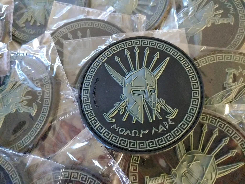 SPARTAN - MOLON LABE - MOLON LAVE - ΜΟΛΩΝ ΛΑΒΕ - WITH 3D PVC PATCH - BLACK/GREEN - PVCPATCHWORLD.STORE