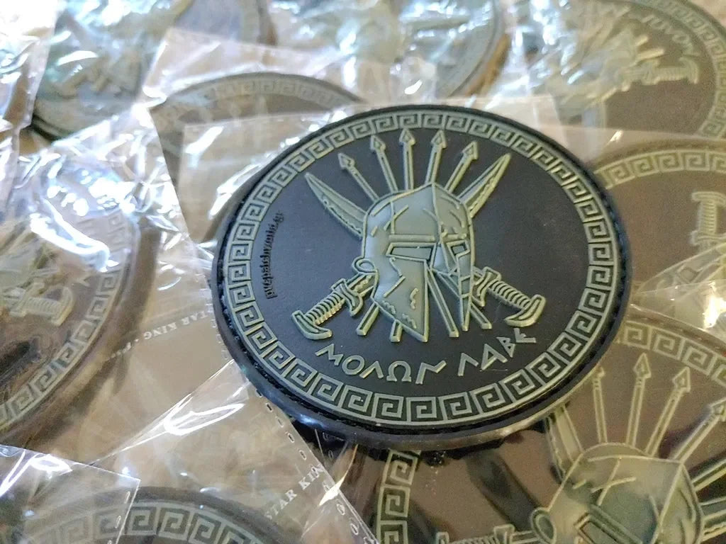 SPARTAN - MOLON LABE - MOLON LAVE - ΜΟΛΩΝ ΛΑΒΕ - WITH 3D PVC PATCH - BLACK/GREEN - PVCPATCHWORLD.STORE