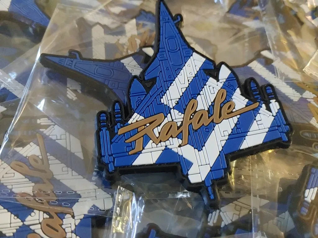 RAFALE SILHOUETTE - GREEK FLAG - 2D PVC PATCH - PVCPATCHWORLD.STORE