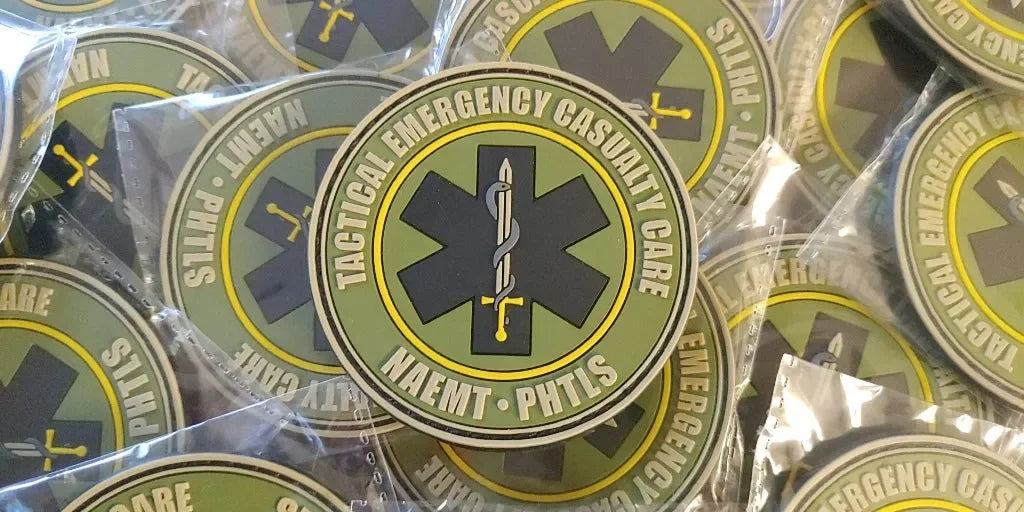 NAEMT PHTLS - Tactical Emergency Casualty Care - low visibility PVC patch - PVCPATCHWORLD.STORE