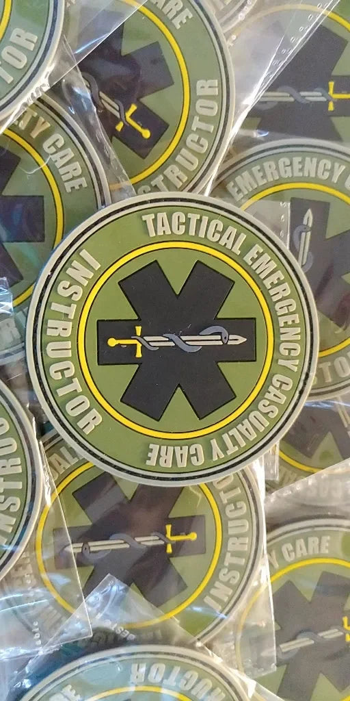 NAEMT PHTLS - INSTRUCTOR -Tactical Emergency Casualty Care - PVC patch LOW VISIBILITY - PVCPATCHWORLD.STORE