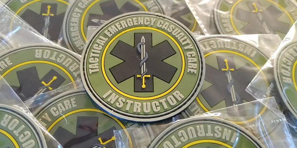 NAEMT PHTLS - INSTRUCTOR -Tactical Emergency Casualty Care - PVC patch LOW VISIBILITY - PVCPATCHWORLD.STORE