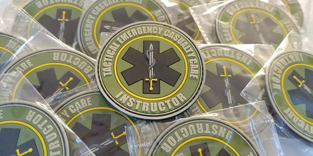 NAEMT PHTLS - INSTRUCTOR -Tactical Emergency Casualty Care - PVC patch LOW VISIBILITY - PVCPATCHWORLD.STORE