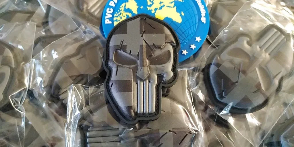SPARTAN SCULL - GREEK FLAG 3D PVC PATCH - LOW VISIBILITY - PVCPATCHWORLD.STORE