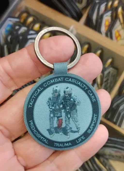 TCCC KEY-CHAIN PATCH “LOW VISIBILITY” BLACK/GRAY - PVCPATCHWORLD.STORE