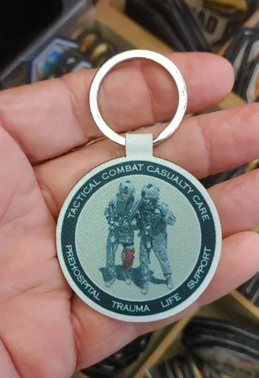 TCCC KEY-CHAIN PATCH “LOW VISIBILITY” ECRU - PVCPATCHWORLD.STORE