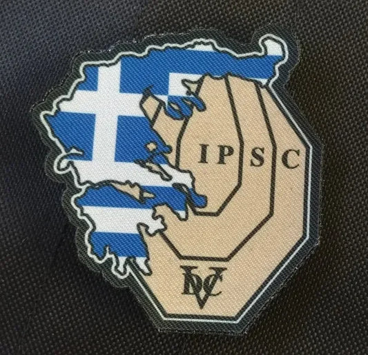 IPSC RANGEMASTER -GREECE FLAG - TARGET - PVCPATCHWORLD.STORE