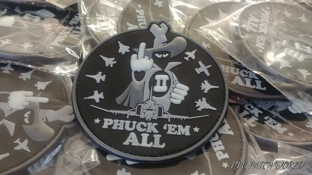 PHANTOM II - F-4 - NEW HAF - " PHUCK'EM ALL" GLOW IN THE DARK - 3D PVC PATCH