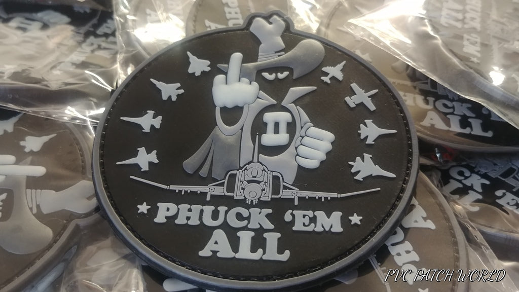 PHANTOM II - F-4 - NEW HAF - " PHUCK'EM ALL" GLOW IN THE DARK - 3D PVC PATCH