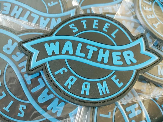 WALTHER - 2D & 3D PVC PATCH - SKY BLUE & BLACK - PVCPATCHWORLD.STORE