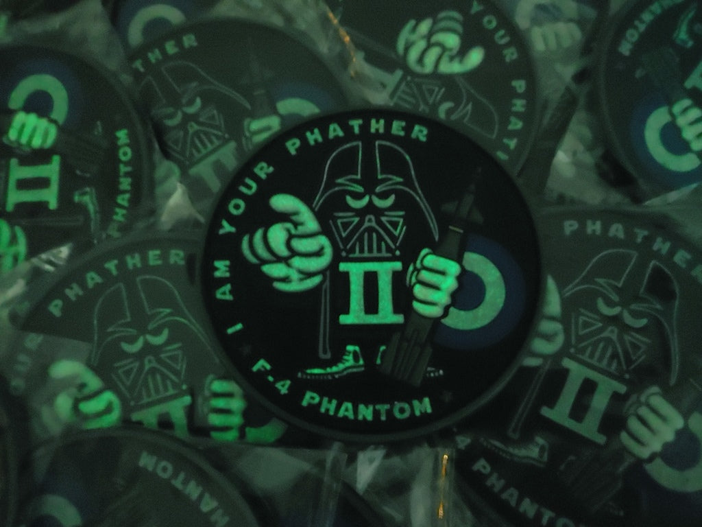 PHANTOM II - F-4 - NEW HAF - "I AM YOUR PHATHER" 3D PVC PATCH - GLOW IN THE DARK