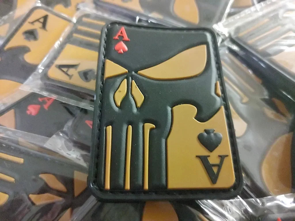 Ace of Spade – PVC Morale 3D Patch - BROWN / BLACK - PVCPATCHWORLD.STORE