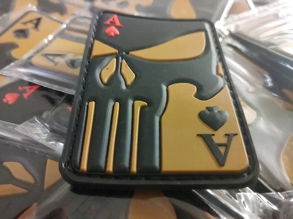 Ace of Spade – PVC Morale 3D Patch - BROWN / BLACK - PVCPATCHWORLD.STORE