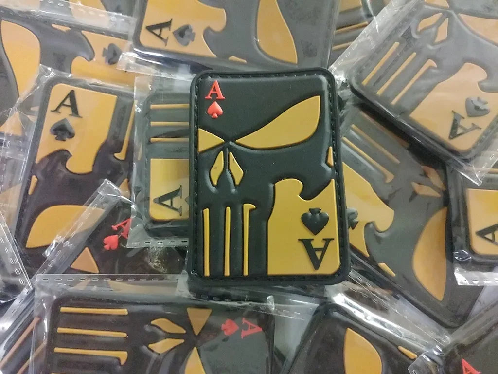 Ace of Spade – PVC Morale 3D Patch - BROWN / BLACK - PVCPATCHWORLD.STORE