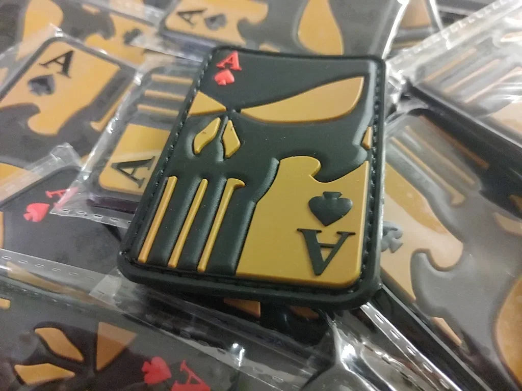Ace of Spade – PVC Morale 3D Patch - BROWN / BLACK - PVCPATCHWORLD.STORE