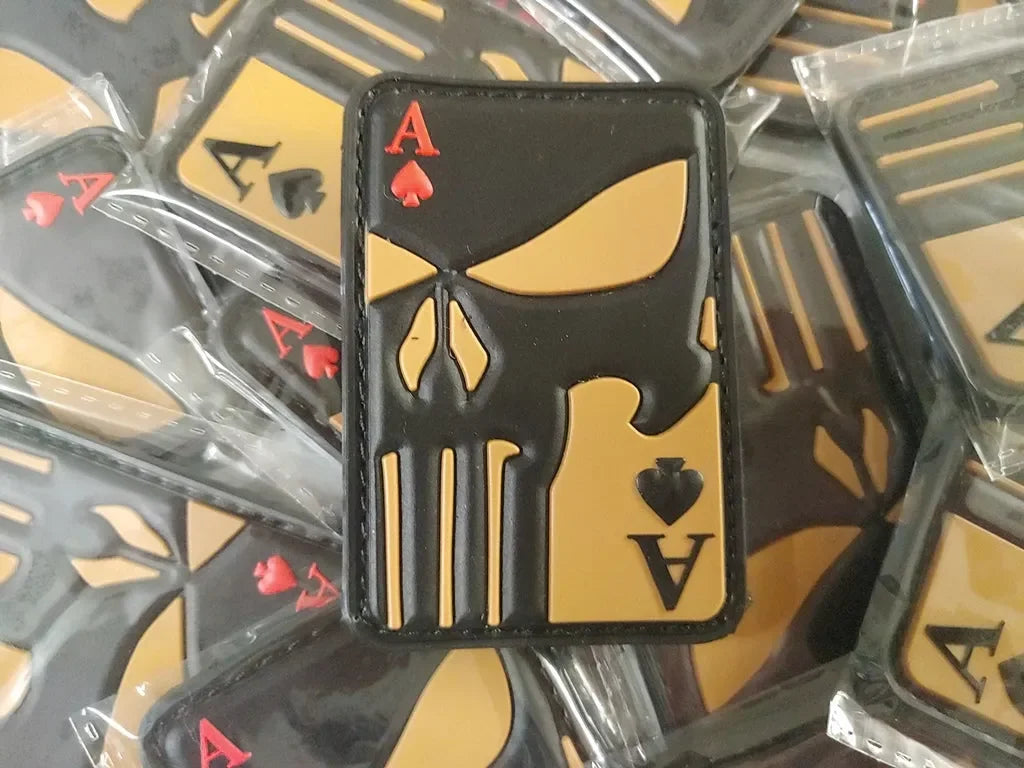 Ace of Spade – PVC Morale 3D Patch - BROWN / BLACK - PVCPATCHWORLD.STORE